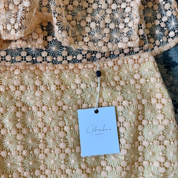 Floral Lace Top and Skirt Set in OrangeYellow - Picture 2 of 7